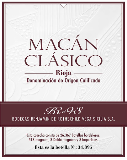 Benjamin Rothschild & Vega Sicilia Macan Classico 2019 (RP93)