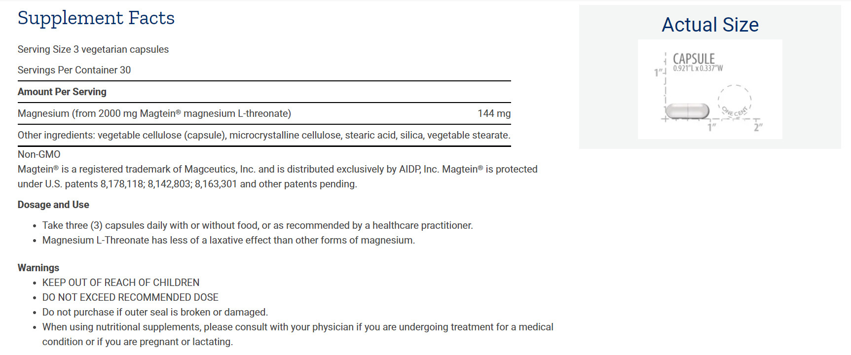 [預購] 左旋蘇糖酸鎂 48毫克 90粒 Magtein Life Extension Neuro-Mag