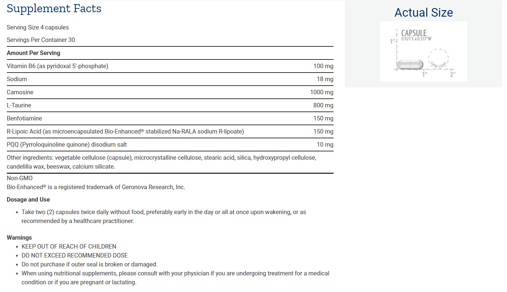 [預購] 粒線體能量複方 肌肽 PQQ 120粒 Life Extension BioPQQ