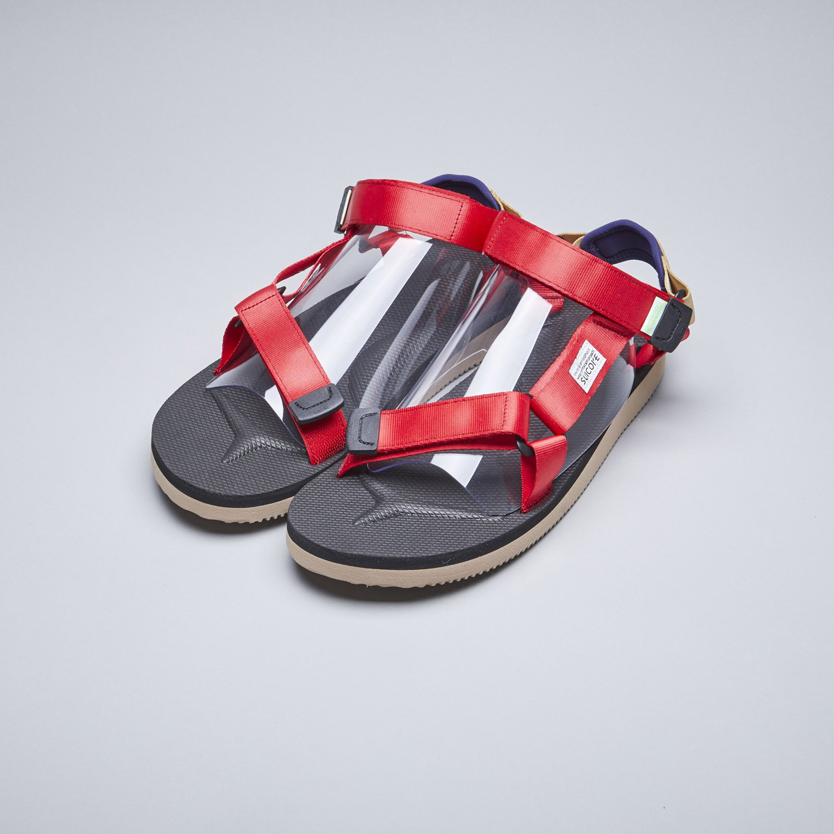 [出清商品售出無退換] SUICOKE DEPA-CAB OG-022CAB 黑紅 紅黑 抗菌內裡 尼龍 魔鬼氈 休閒涼鞋【SK20022CABRB】