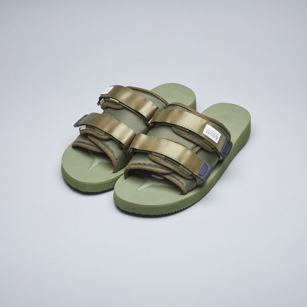 [出清商品售出無退換] SUICOKE MOTO-CAB OG-056CAB 軍綠 拖鞋 抗菌鞋床 魔鬼氈 輕量 薄款【SK22056CABOL】