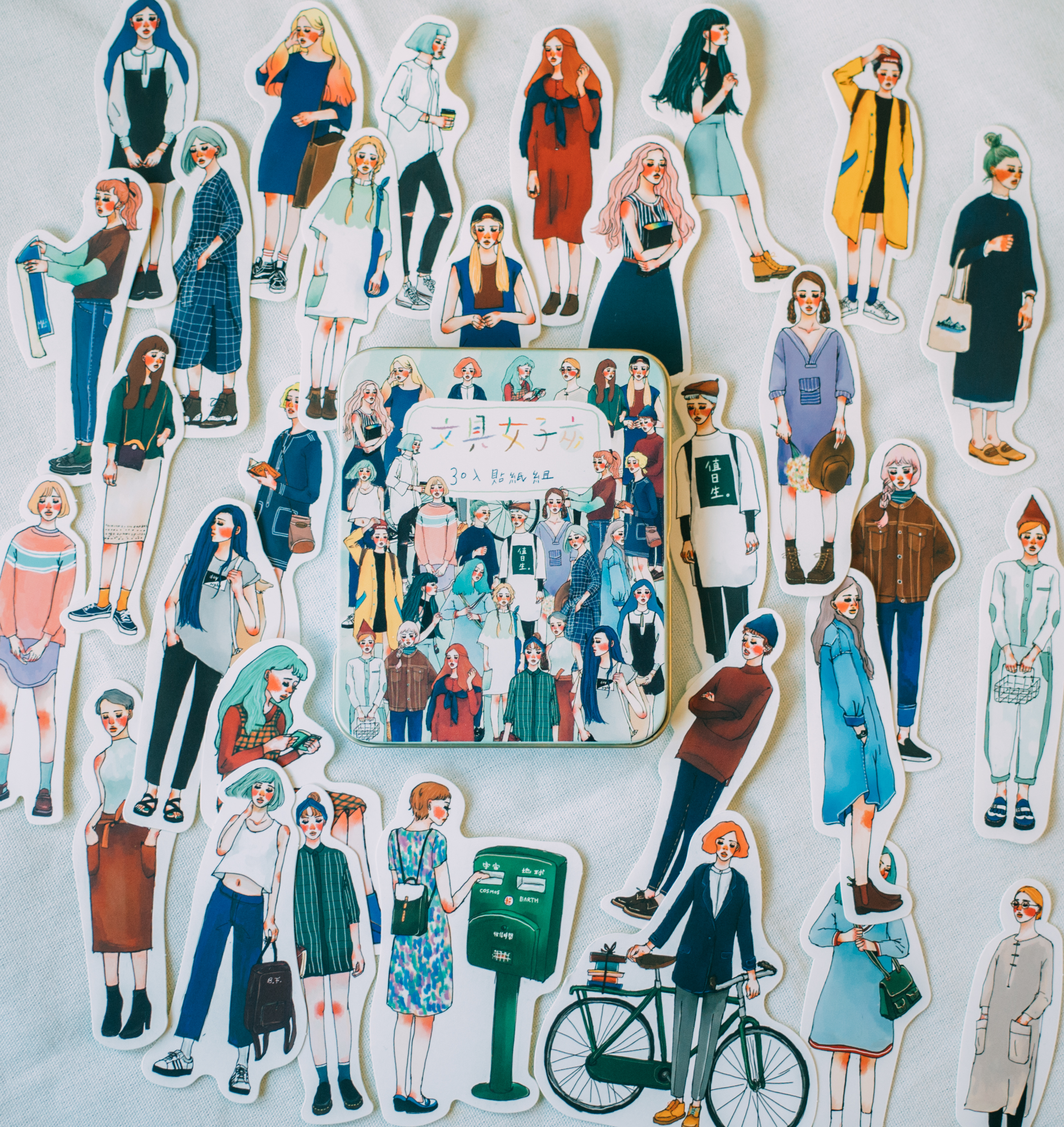 文具店女孩貼紙組 30入｜甜蜜生活