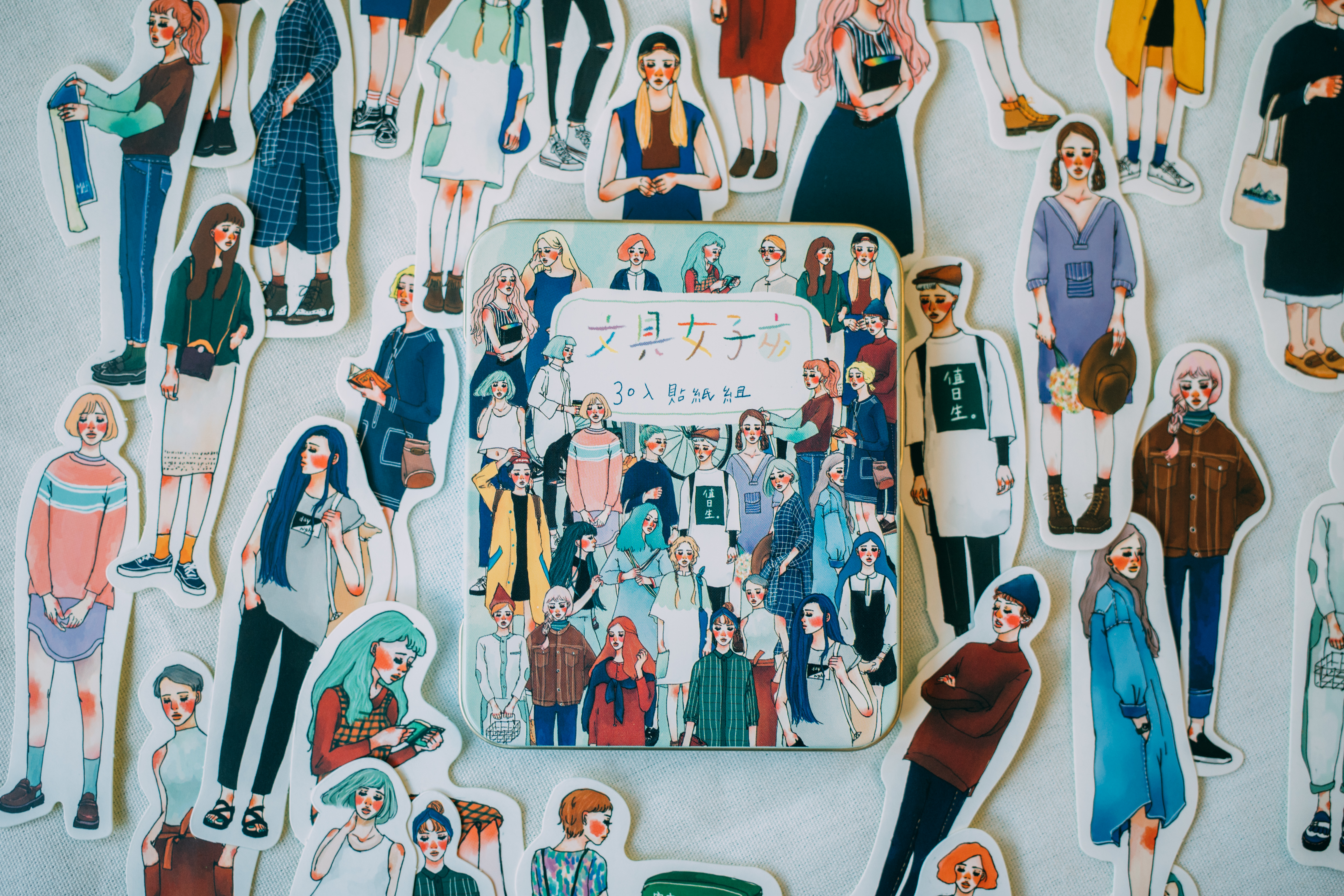 文具店女孩貼紙組 30入｜甜蜜生活