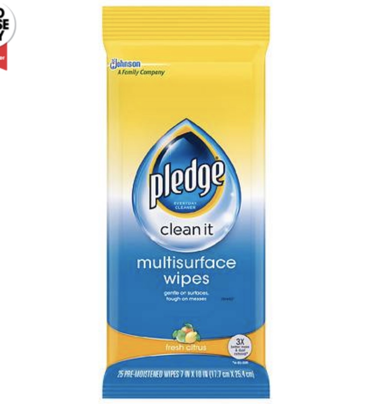 PLEDGE Cleaning Wipes 25.0sheet
