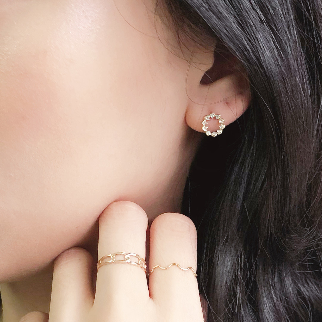 10K/古典花形耳飾