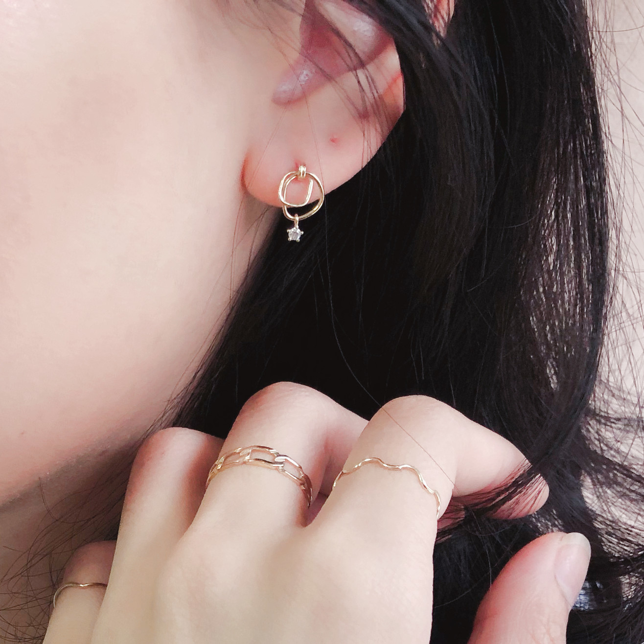 10K/不規則造型耳飾