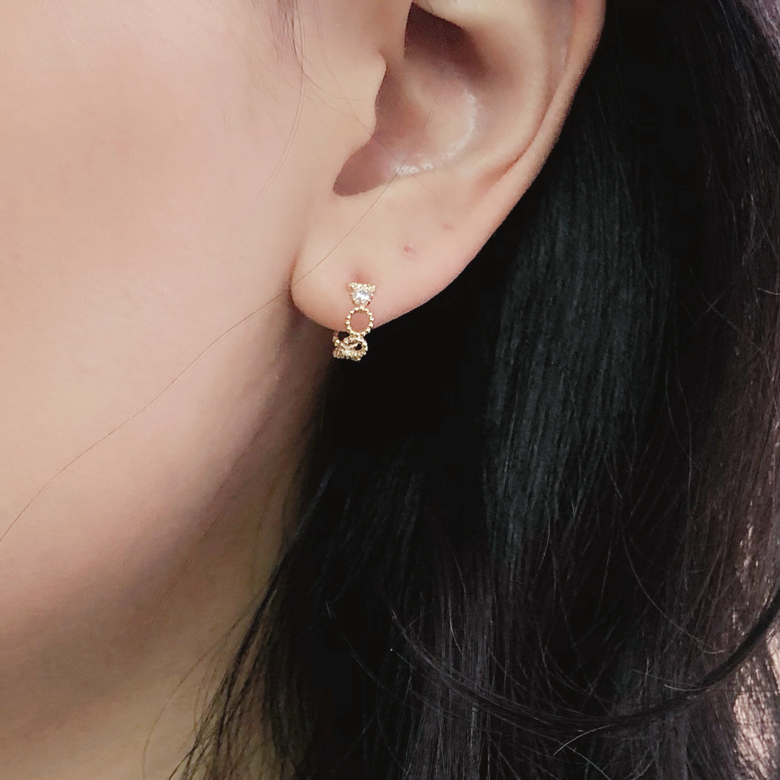 10K/氣質簡約C型耳飾