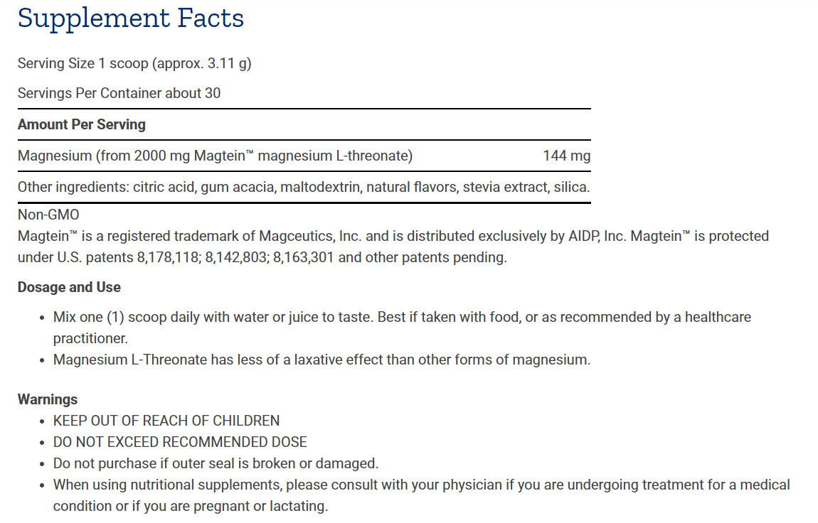[預購] 鎂元素粉 熱帶口味 93克 Life Extension Neuro-Mag Powder