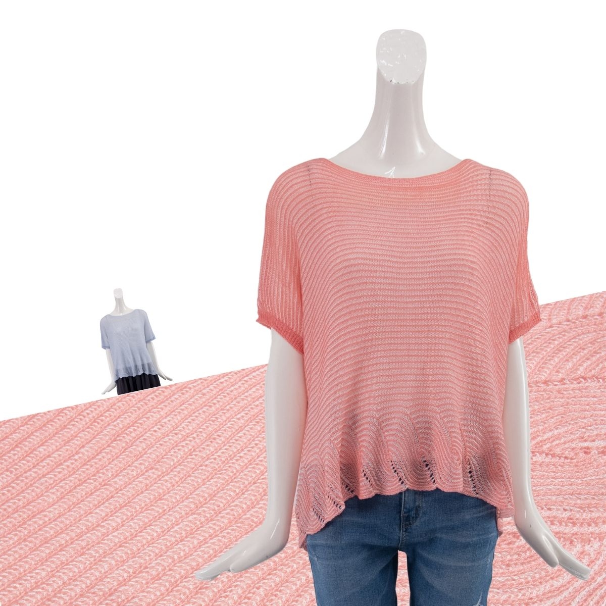 花瓣織紋寬版設計的針織罩衫