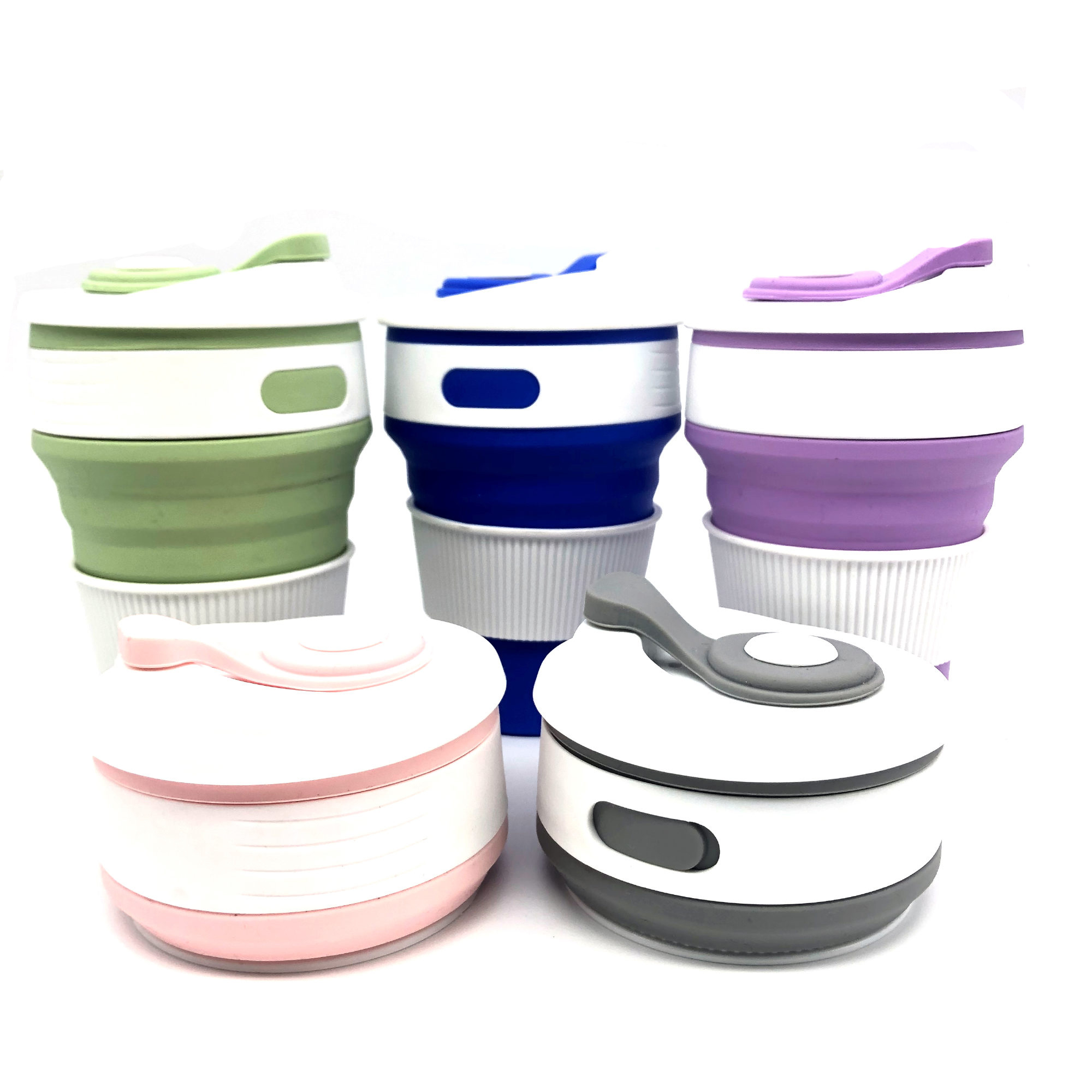HKase Collapsible Silicone Cup Food-grade Reusable Leak-proof Pocket Foldable Cups