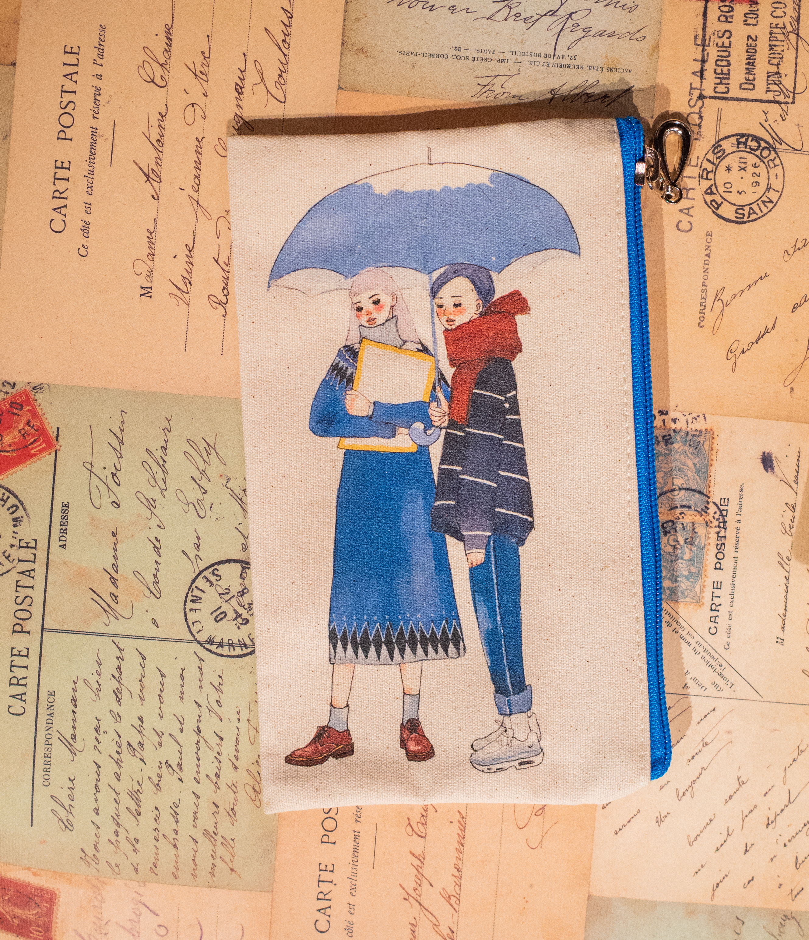 Snow singing canvas pencil bag