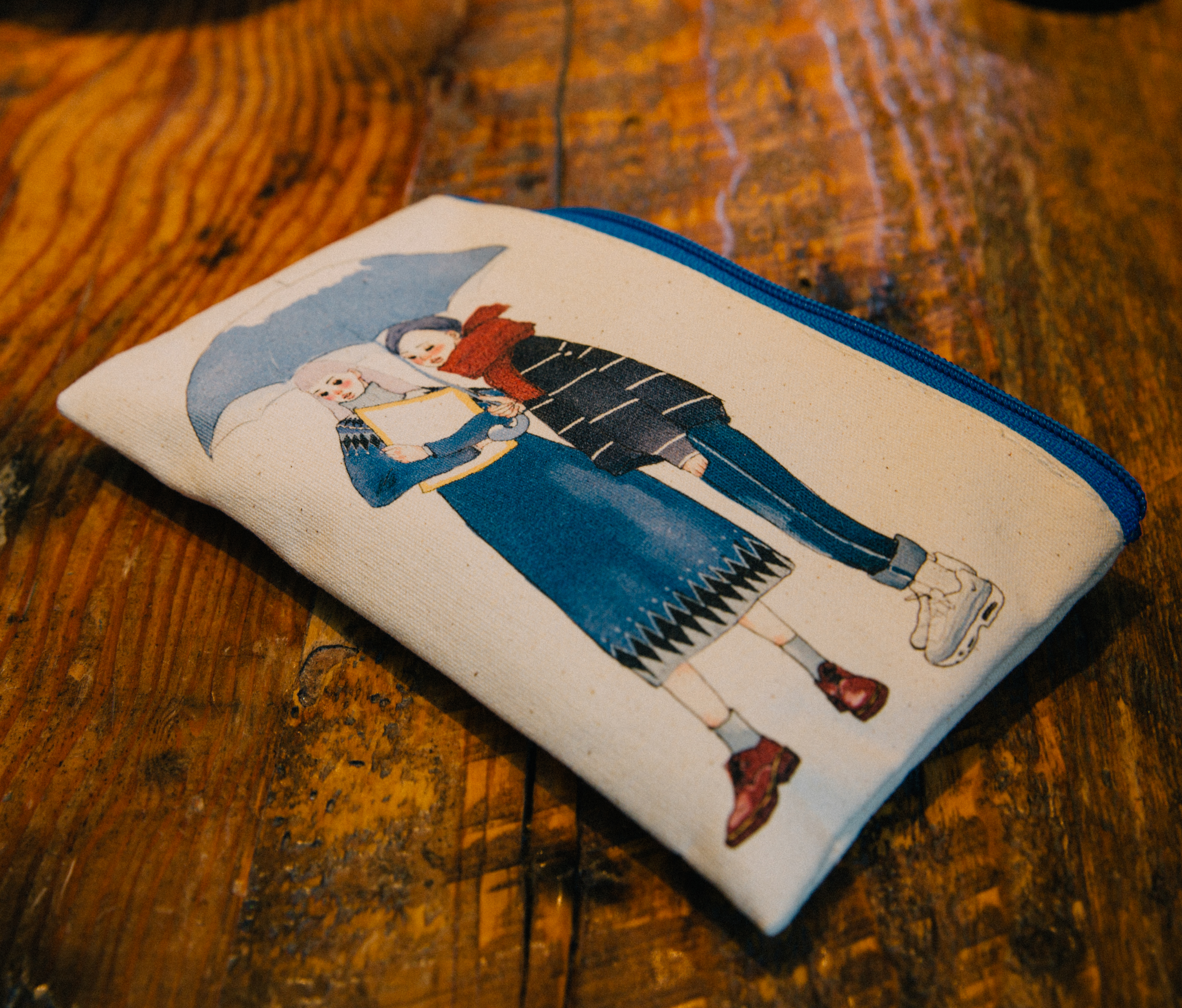 Snow singing canvas pencil bag