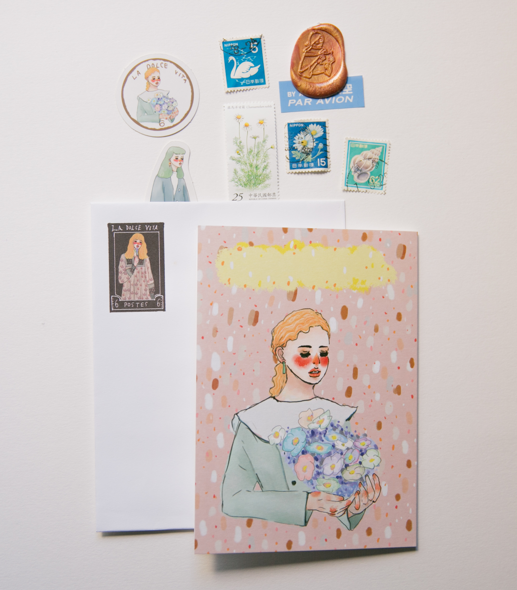 致親愛的  小白花 A6卡片 含貼紙信封｜甜蜜生活