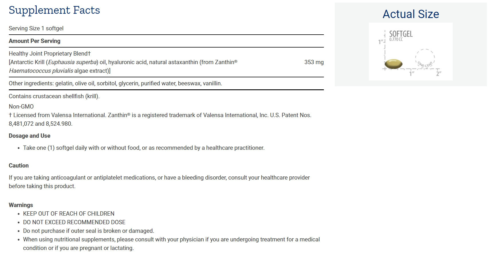 [預購] 南極磷蝦油混合物 30粒 玻尿酸 Life Extension Healthy Joint Formula