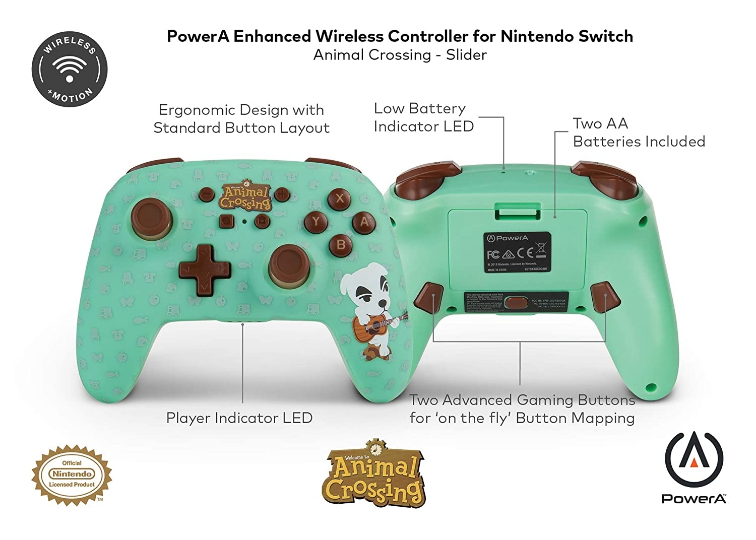 NS Wireless Controller by Power A Animal Crossing K.K