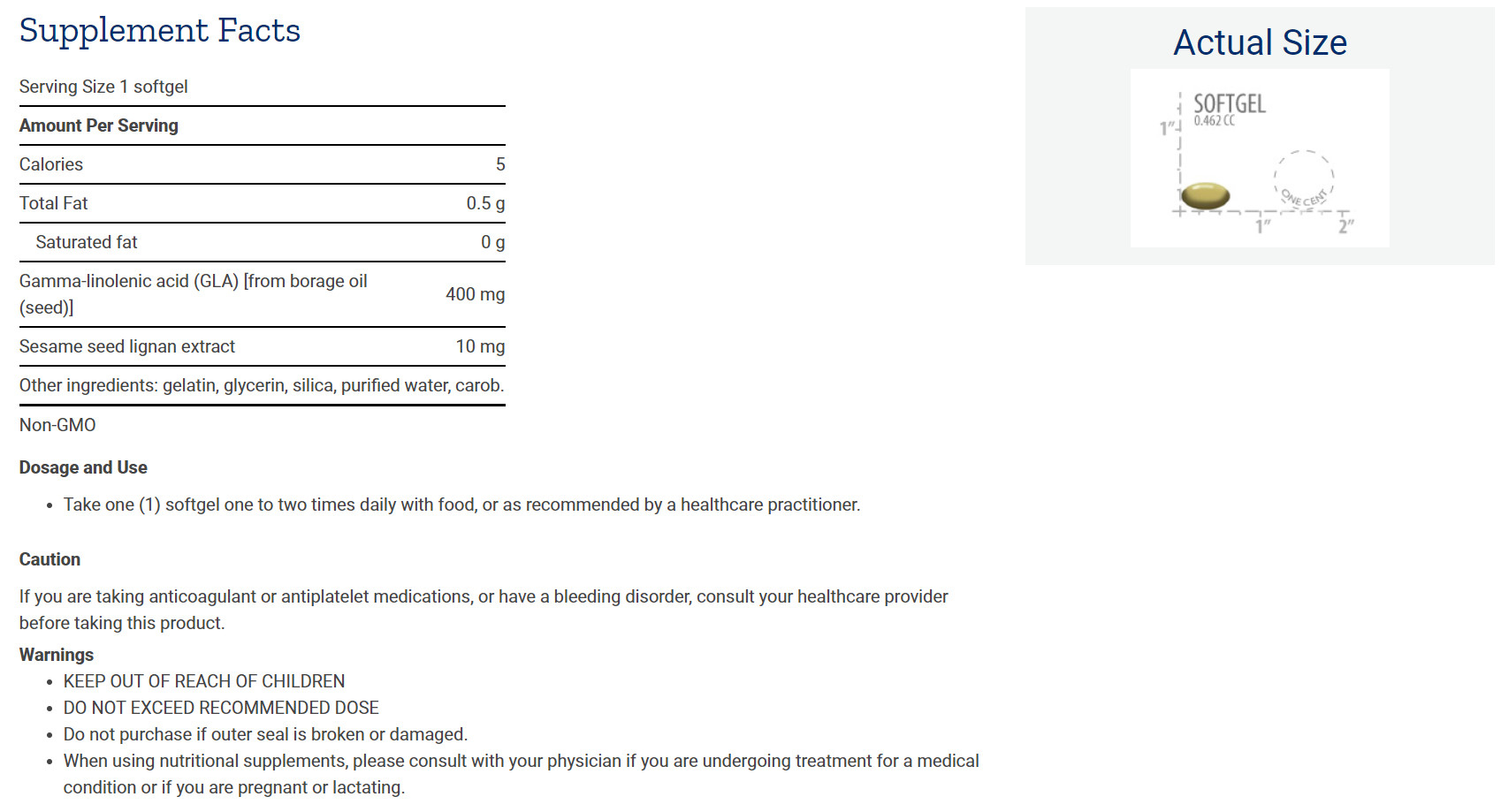 [預購] 琉璃苣油+芝麻萃取 30粒 Life Extension Mega GLA/Sesame Lignans