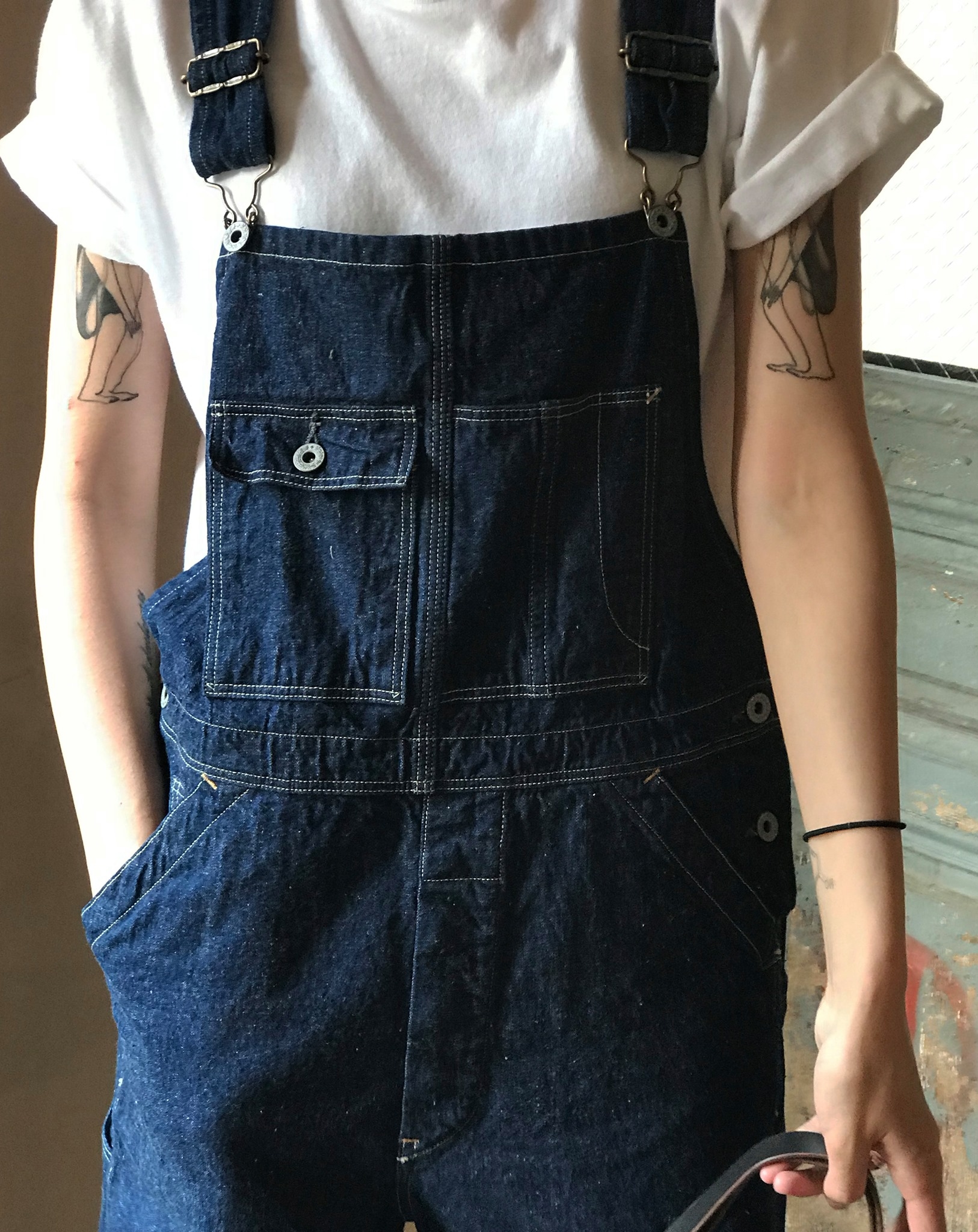 orSlow - All one wash 丹寧吊帶褲