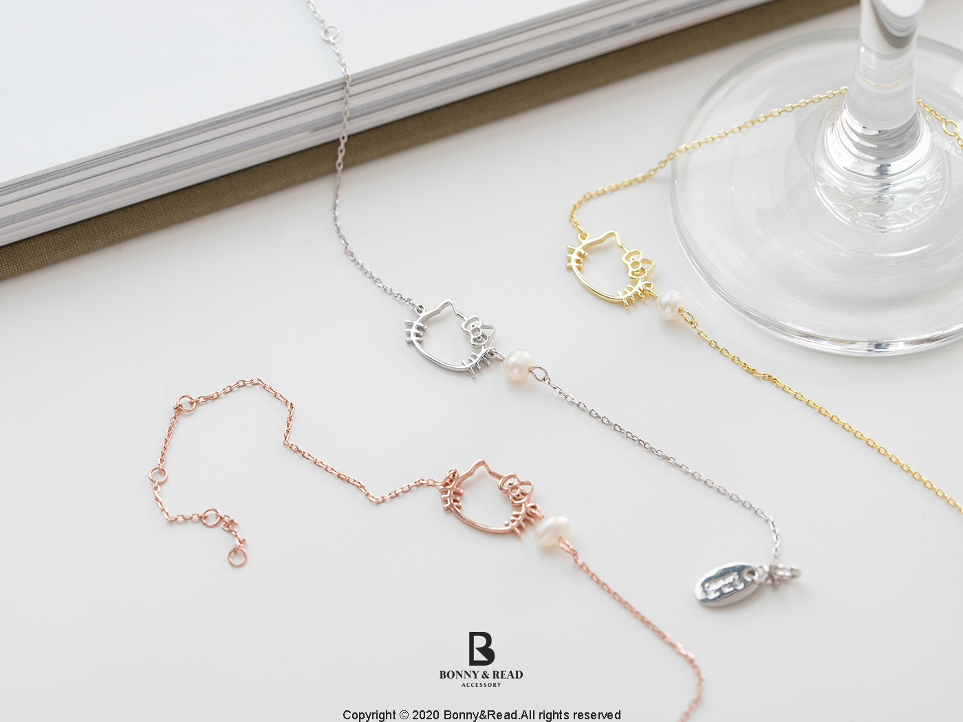 純銀 抗過敏 Hello Kitty 淡水珍珠 手鍊 三麗鷗