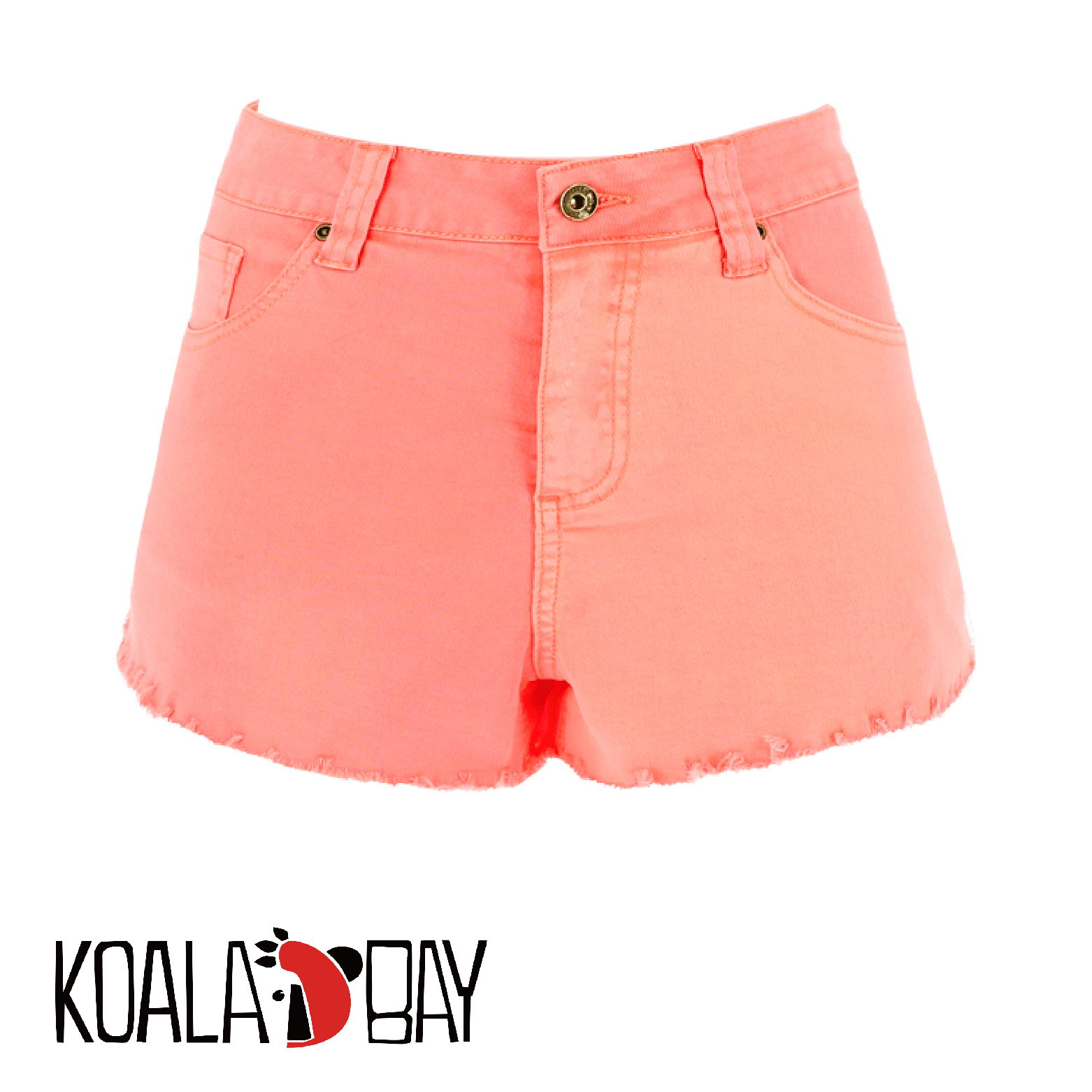 【KOALA BAY】間約款不收邊素色短褲