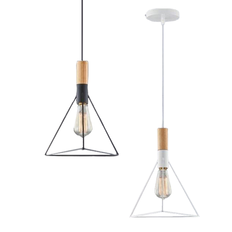 【質感工業風】 北歐簡約  美術吊燈 木頭 金屬 鐵藝 材質混搭 黑白 餐吊燈 吊燈