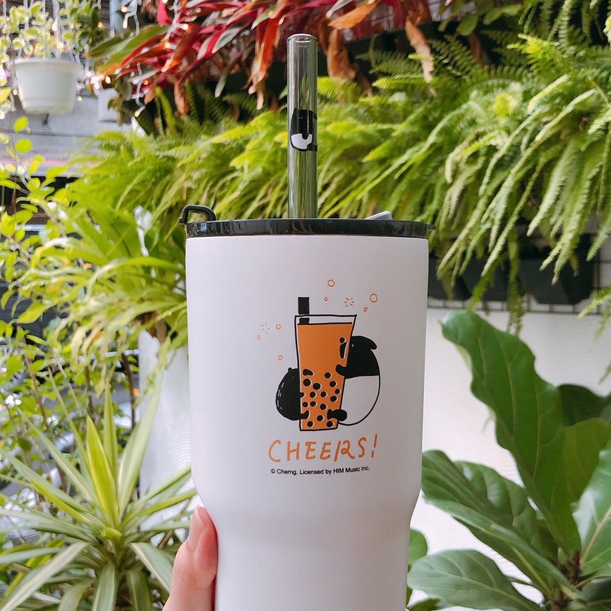 【來貘Cherng X WOKY 】900ML激凍杯 冰霸杯 -內為噴陶瓷可裝果汁、咖啡