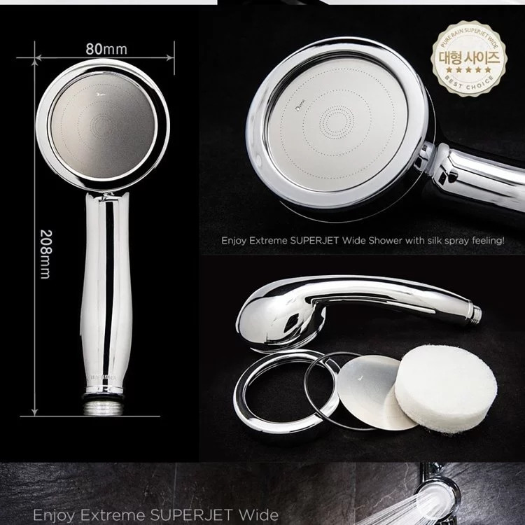 💝49折💝韓國*正品*【PURE RAIN - 節水強力噴射花灑頭】-銀色