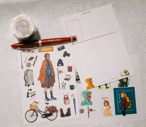 飛行員女孩明信片｜甜蜜生活