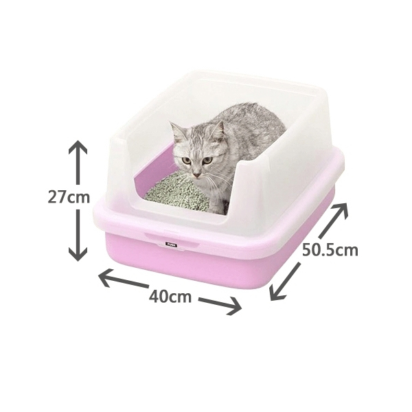 日本IRIS-半開放式貓便盆NA-400N(青/桃/茶)