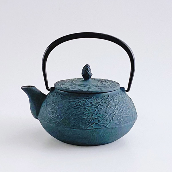 【岩鑄】松葉 彩壺0.65L-青色