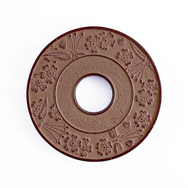 【岩鑄】丸型櫻 鑄鐵壺墊-茶色