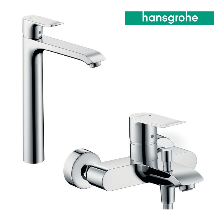 hansgrohe Metris 31082, -000 + 31480, -000 Basin Mixer & Bath Mixer Set