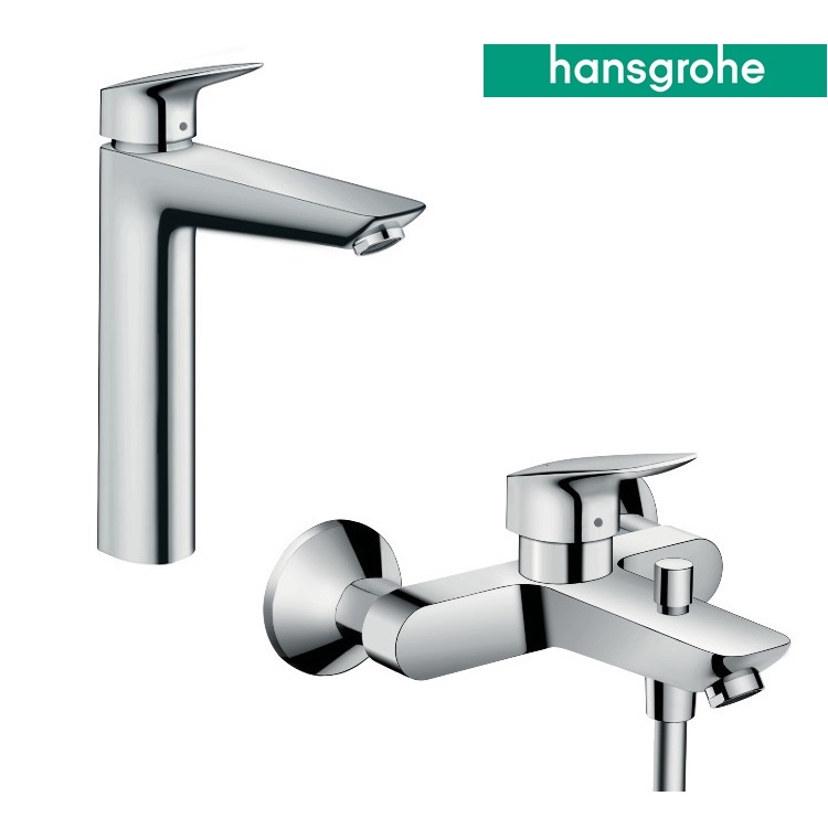 hansgrohe Logis 71090, -000 + 71400, -000 Basin Mixer & Bath Mixer Set