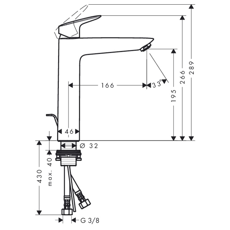 hansgrohe Logis 71090, -000 + 71400, -000 Basin Mixer & Bath Mixer Set