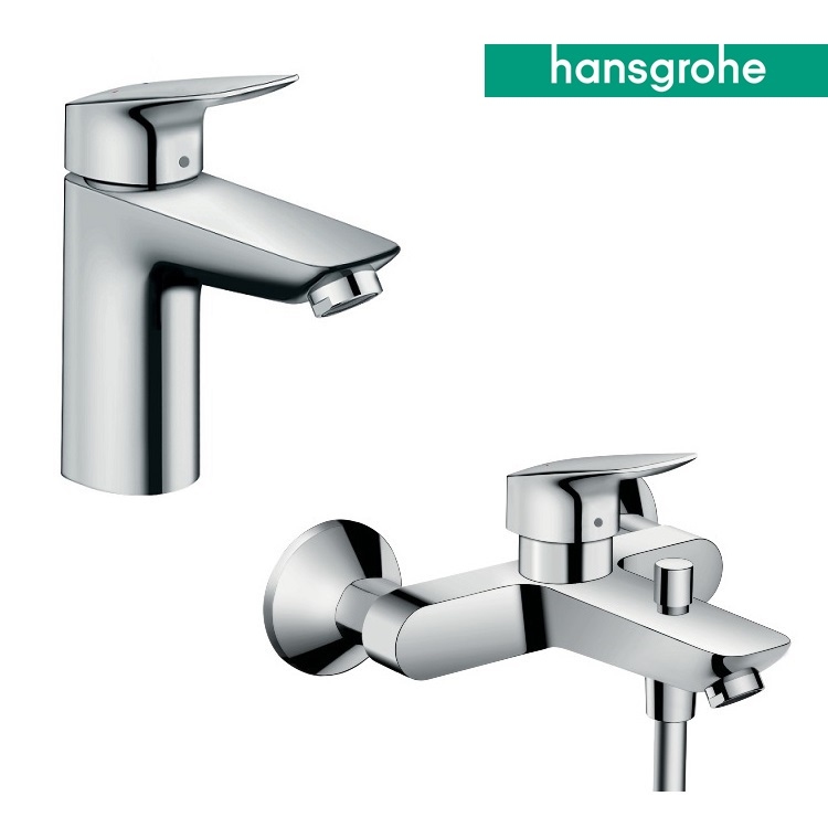 hansgrohe Logis 71100, -000 + 71400, -000 Basin Mixer & Bath Mixer Set