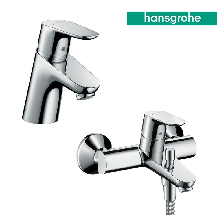 hansgrohe Focus 31730, -000 + 31940, -000 Basin Mixer & Bath Mixer Set