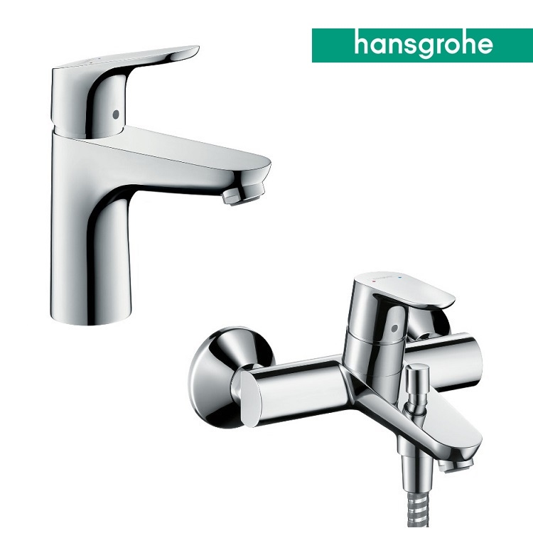 hansgrohe Focus 31607, -000 + 31940, -000 Basin Mixer & Bath Mixer Set