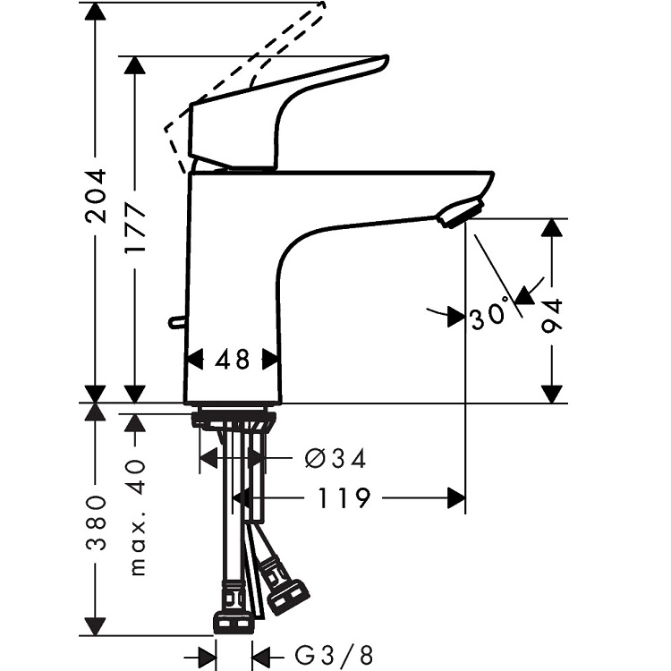 hansgrohe Focus 31607, -000 + 31940, -000 Basin Mixer & Bath Mixer Set