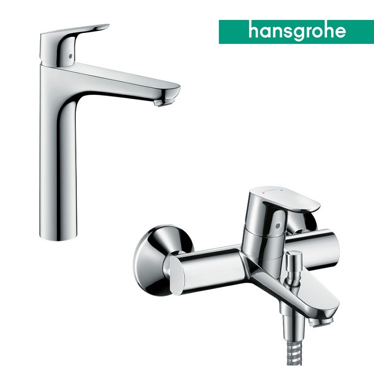 hansgrohe Focus 31608, -000 + 31940, -000 Basin Mixer & Bath Mixer Set