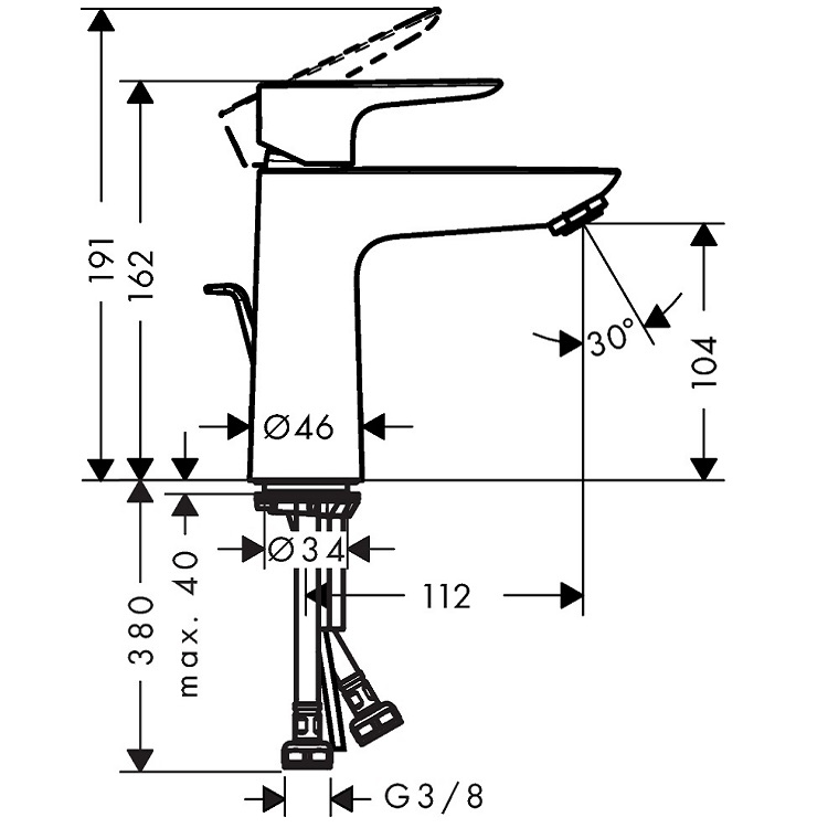 hansgrohe Talis E 71710, -000 + 71740, -000 Basin Mixer & Bath Mixer Set