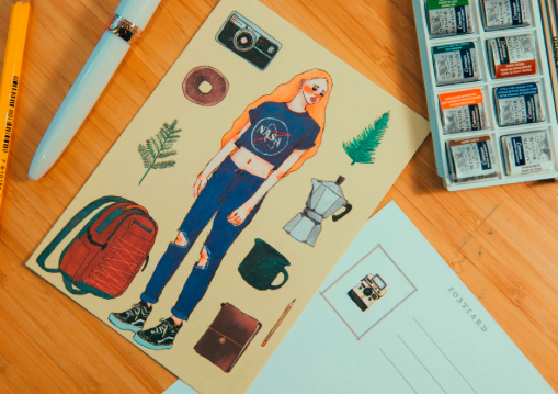 太空女孩明信片｜甜蜜生活