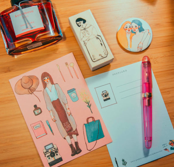 花樁女孩明信片｜甜蜜生活