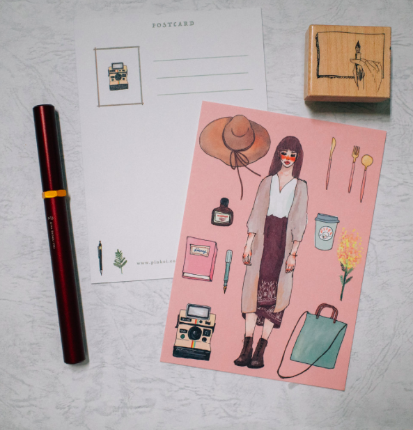 花樁女孩明信片｜甜蜜生活