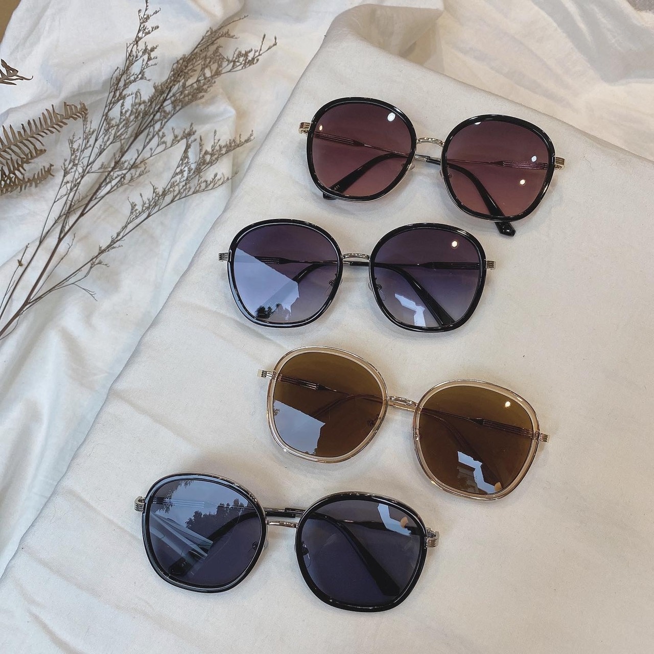 S010411 果凍感方圓墨鏡/四色