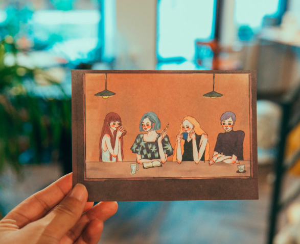 咖啡館好朋友明信片｜甜蜜生活