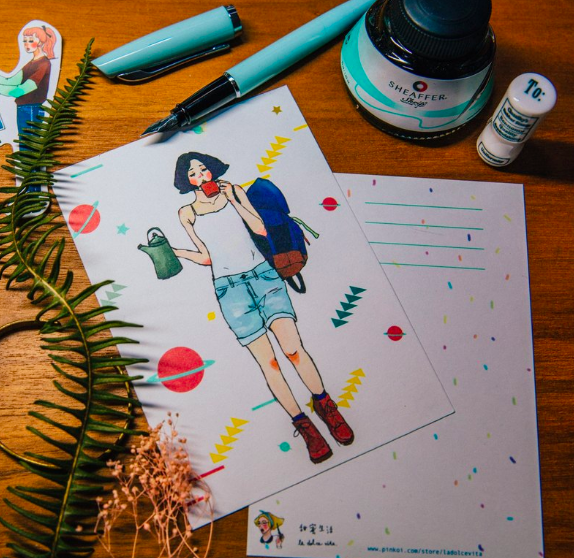 冒險女孩明信片｜甜蜜生活