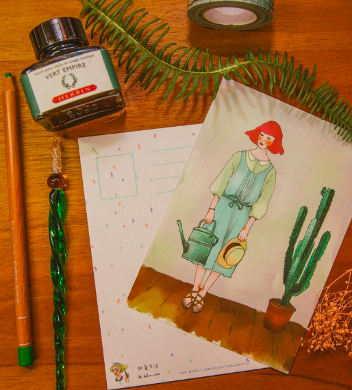 植物女孩明信片｜甜蜜生活