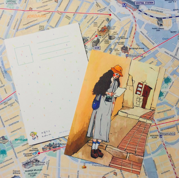 地圖女孩明信片｜甜蜜生活