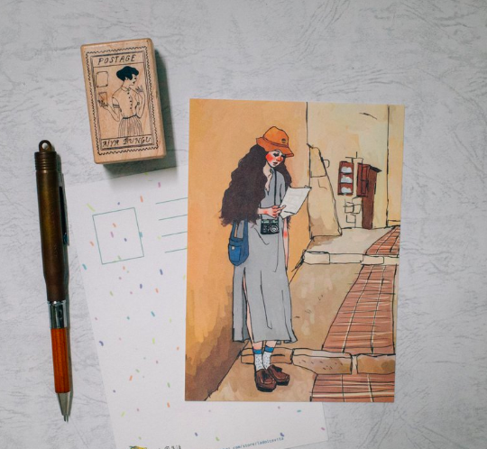 地圖女孩明信片｜甜蜜生活