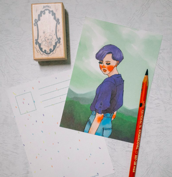 前行女孩明信片｜甜蜜生活