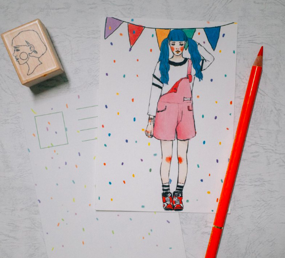 慶祝女孩明信片｜甜蜜生活